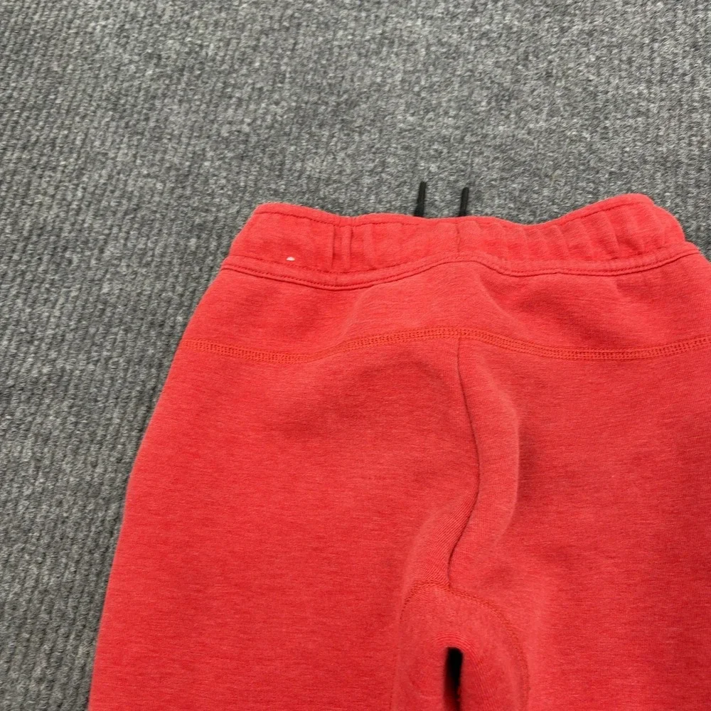 Nike Tech Fleece Joggers Boys S Red Cotton Blend Tapered Sweatpants Athletic